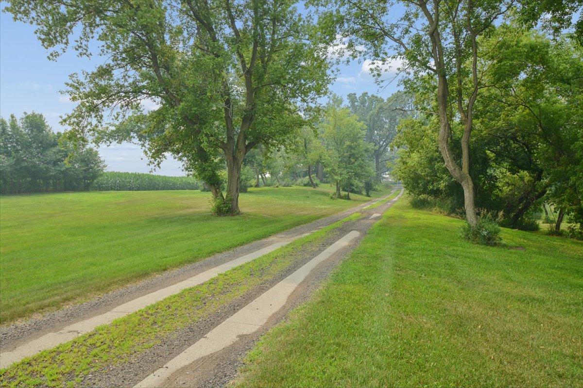 Partial cemented driveway from the road