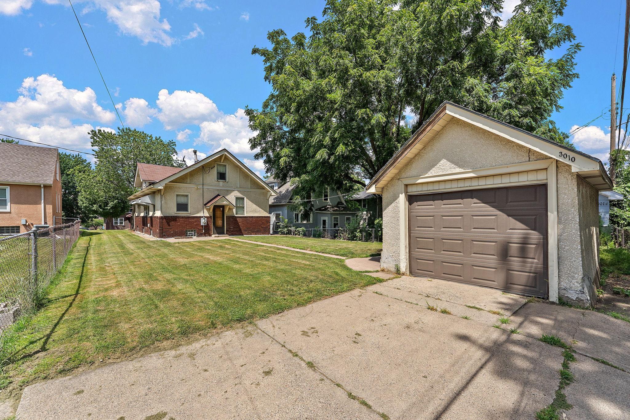 Backyard with Garage