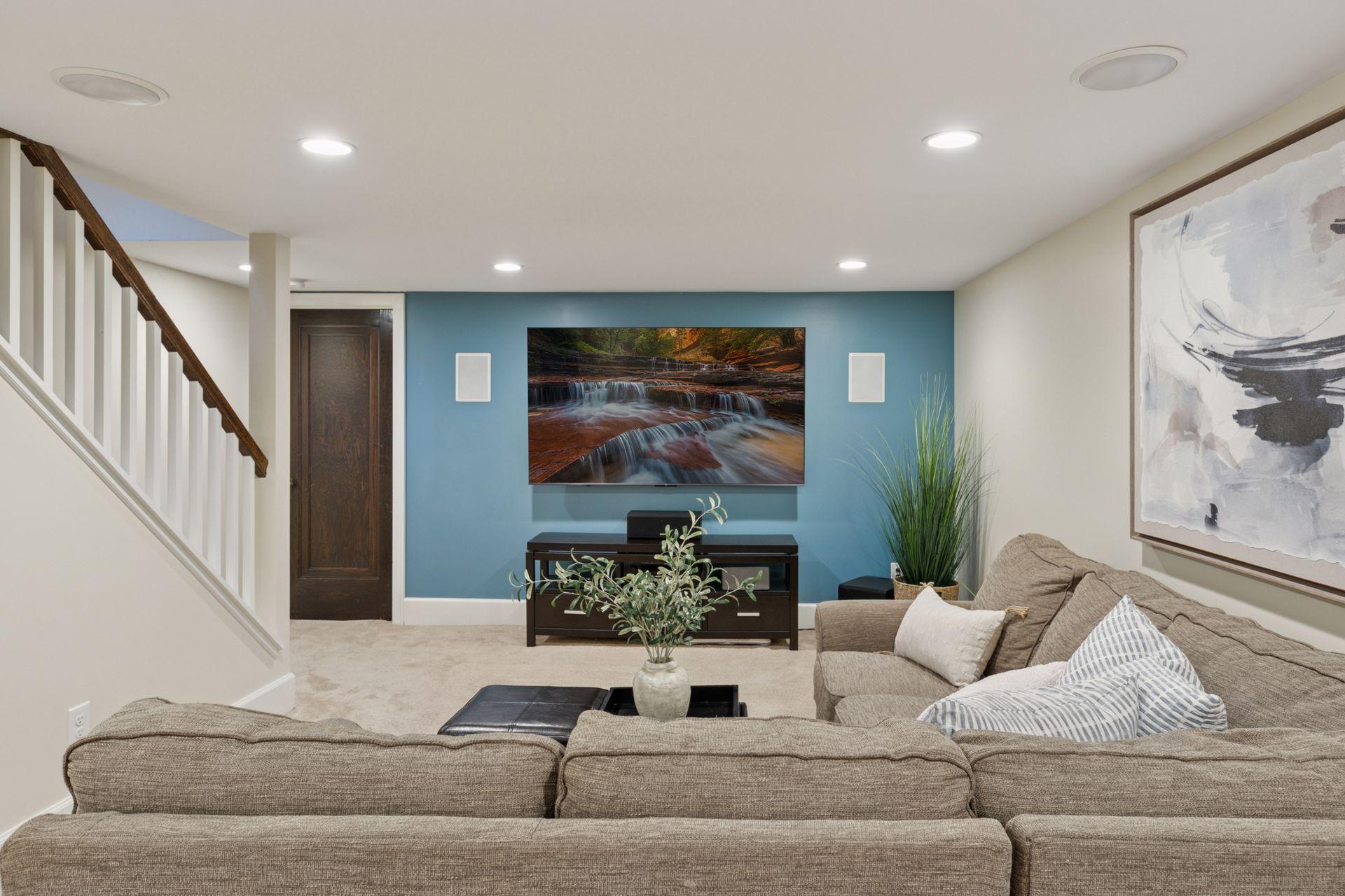 Lower level with Dolby surround sound