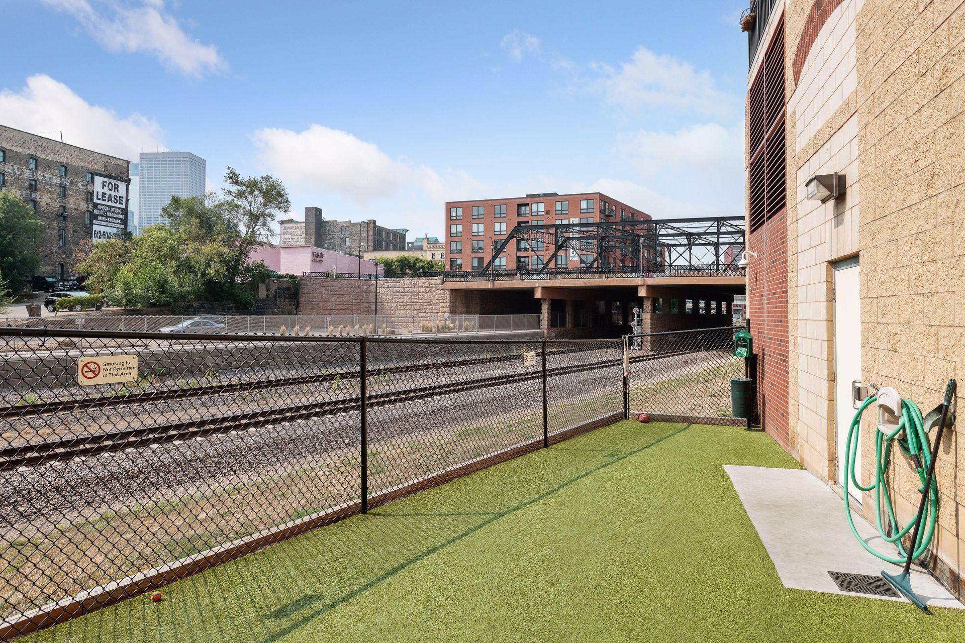 fenced dog run accessed on P2