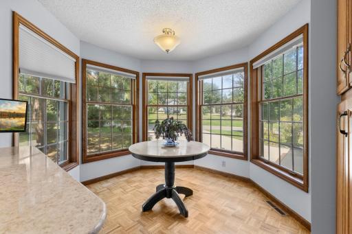 Beautiful Bay Windows in the Informal Dining Space