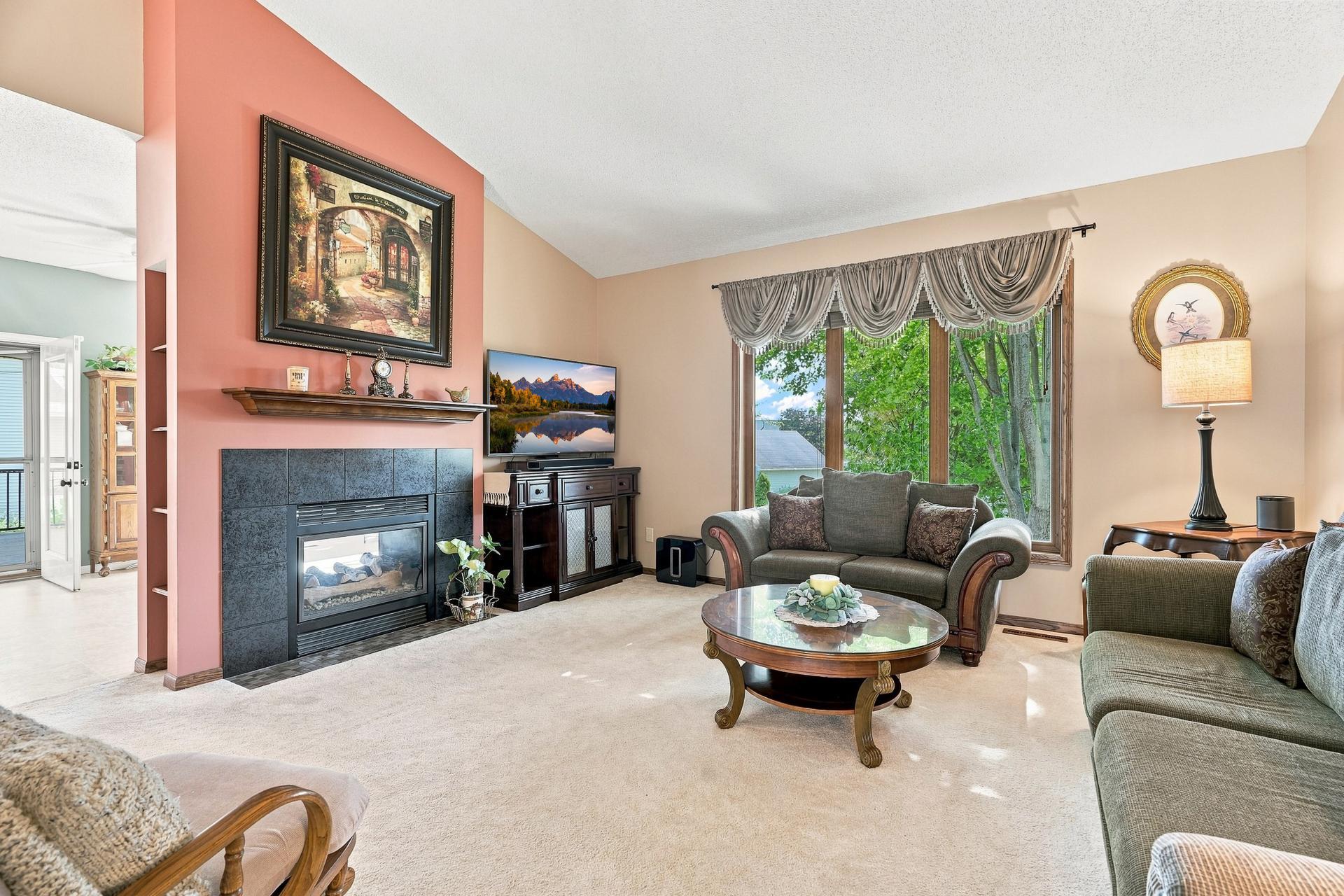 Double-sided gas fireplace!