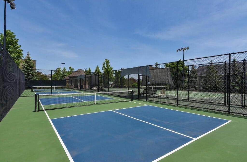 Well-maintained pickleball and tennis courts offering active, resort-style recreation