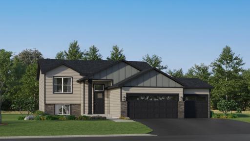 (Exterior rendering, actual home's finishes will vary.)