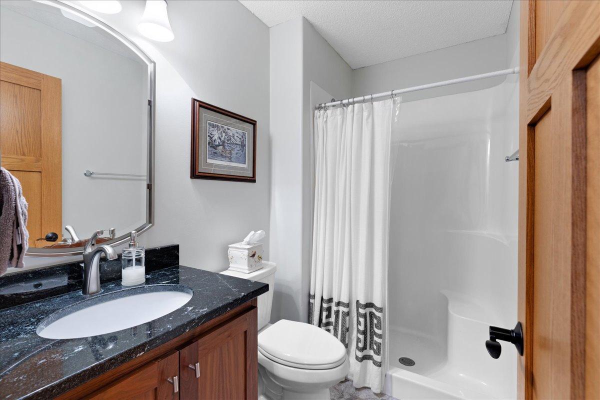Main floor bathroom includees shower