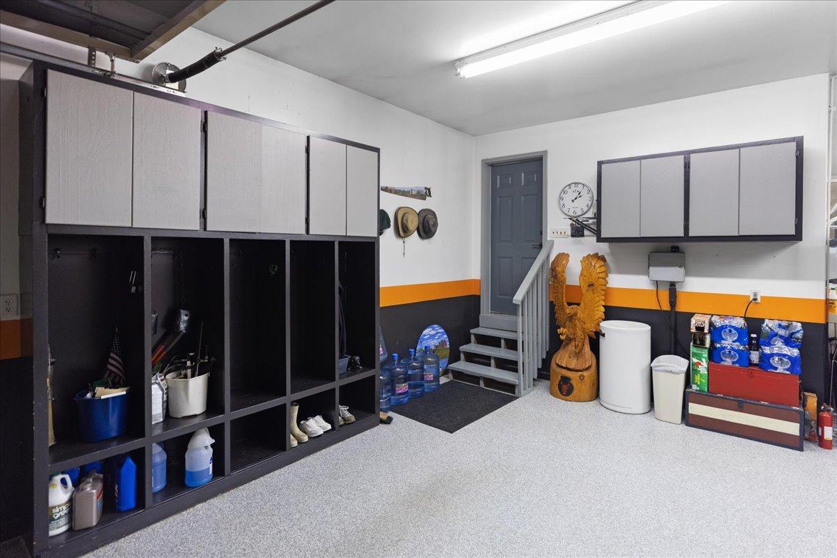 Built in lockers and cabinets in 6-car heated garage