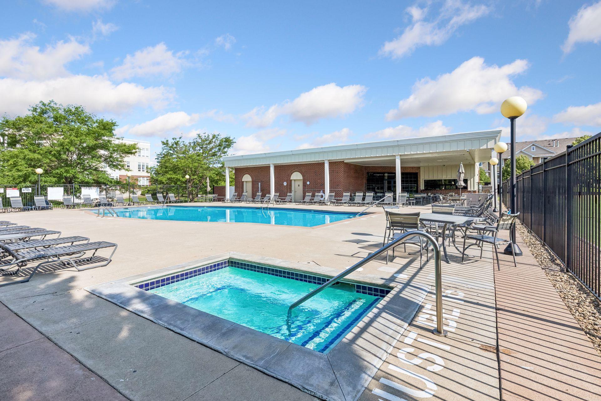 Beautiful pool area and seating options!