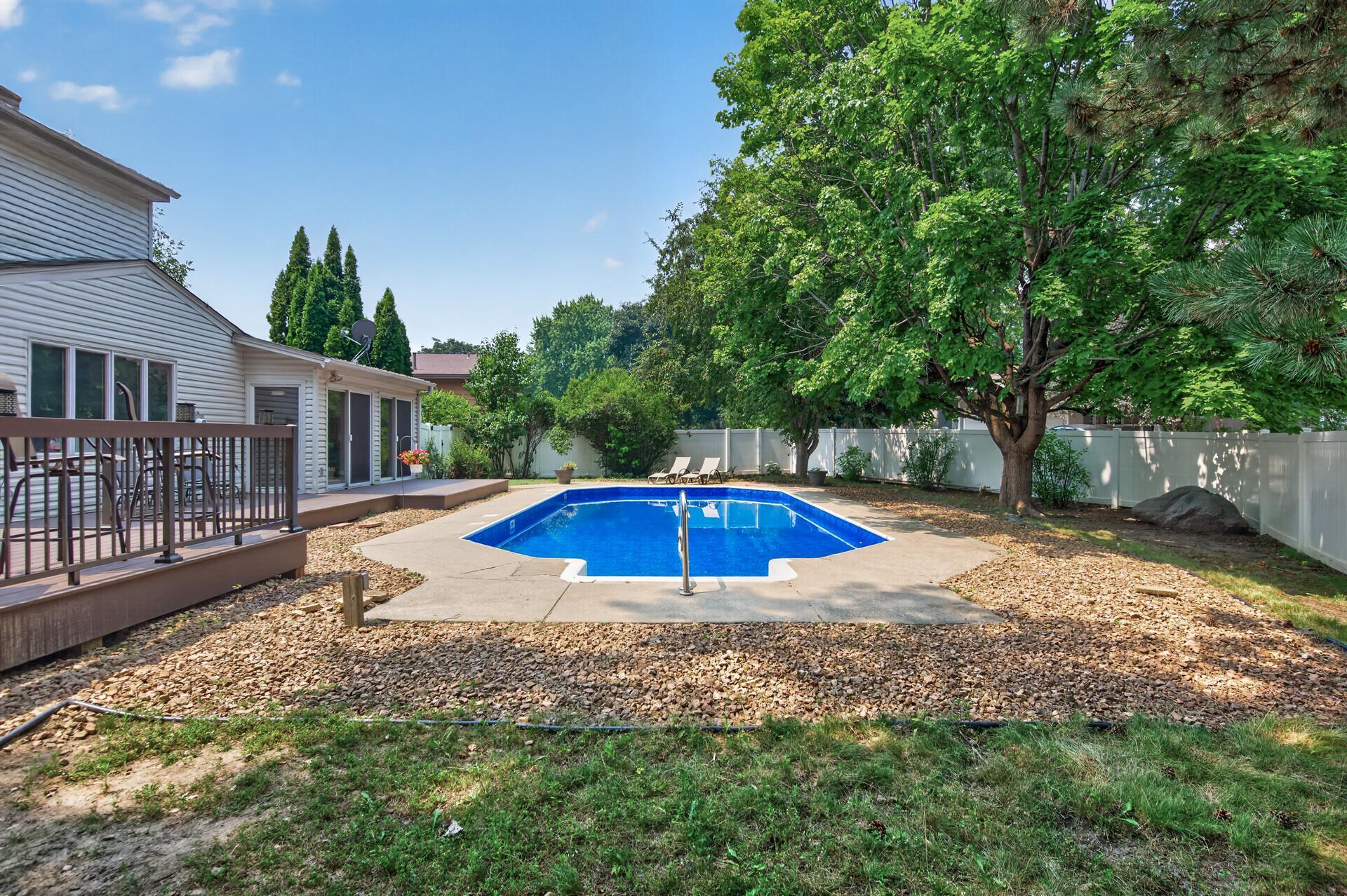 This awesome backyard pool is strategically located so that it receives sunlight for the majority of the day!