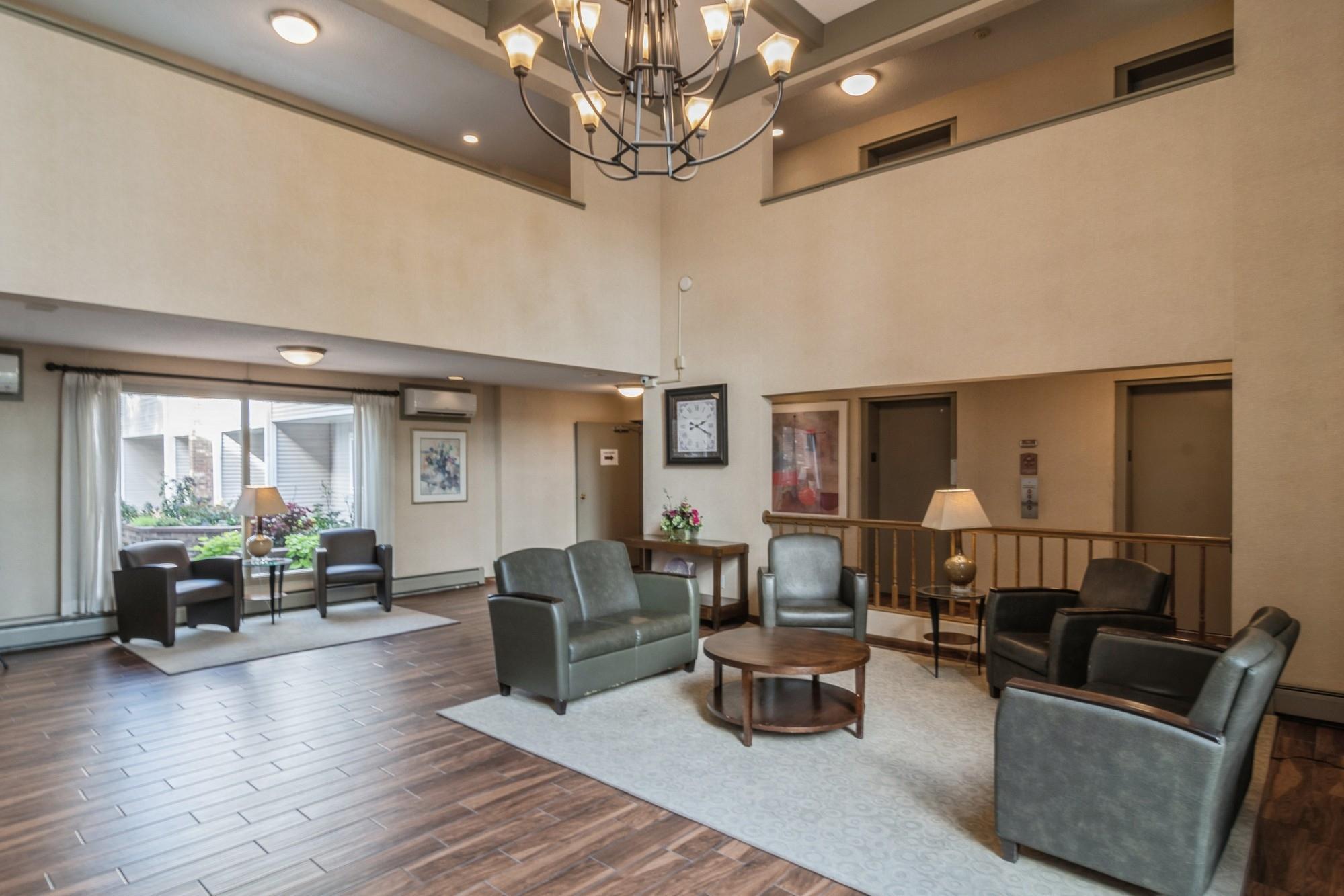 Residents meet in the lobby for coffee sometimes.