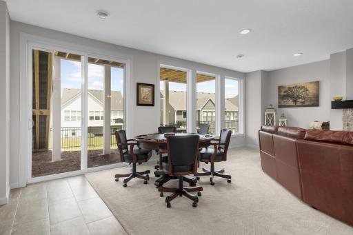 Walkout lower level lets in abundant light.