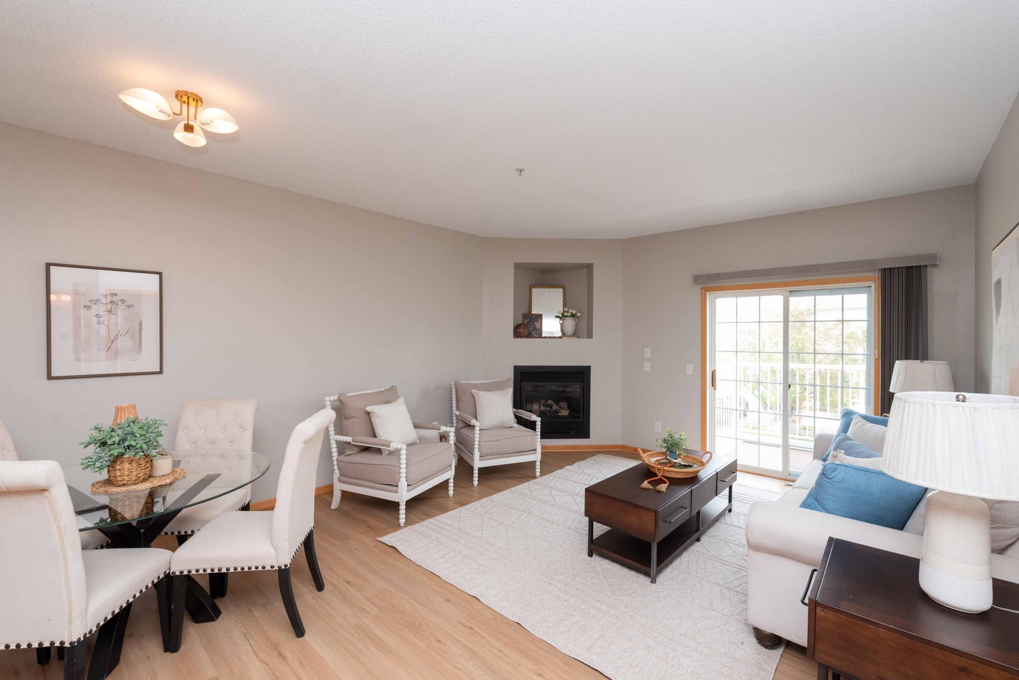 Expansive living and dining room