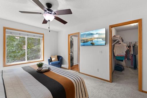 A walk-in closet and private primary complete the suite