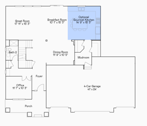 Washburn main level floorplan.