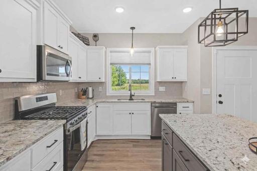 Kitchen is clean and beautiful.