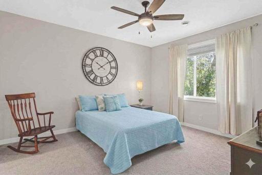 bedroom with bright light.
