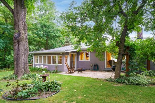 Back of the home, porch, patio and lovely back yard