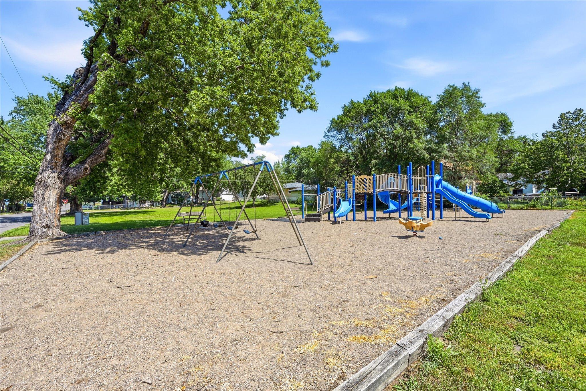 Neighborhood park located on the same block.