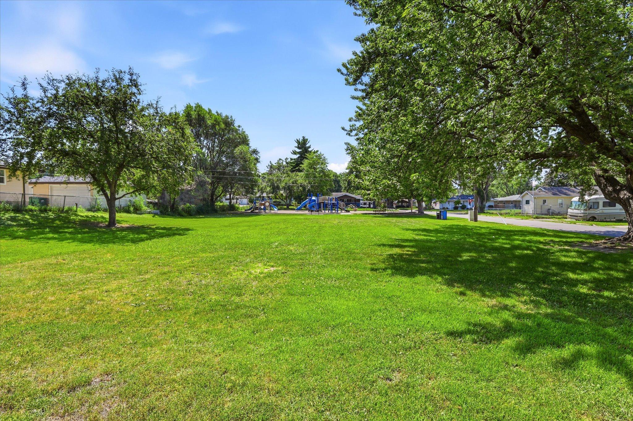 Neighborhood park located on the same block.