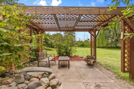 Relax under the pergola. There are so many great outdoor spaces!