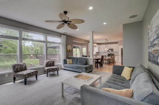 The open-concept living room offers the perfect place to relax or entertain