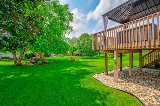 This nicely manicured and well maintained yard has plenty of room to roam!