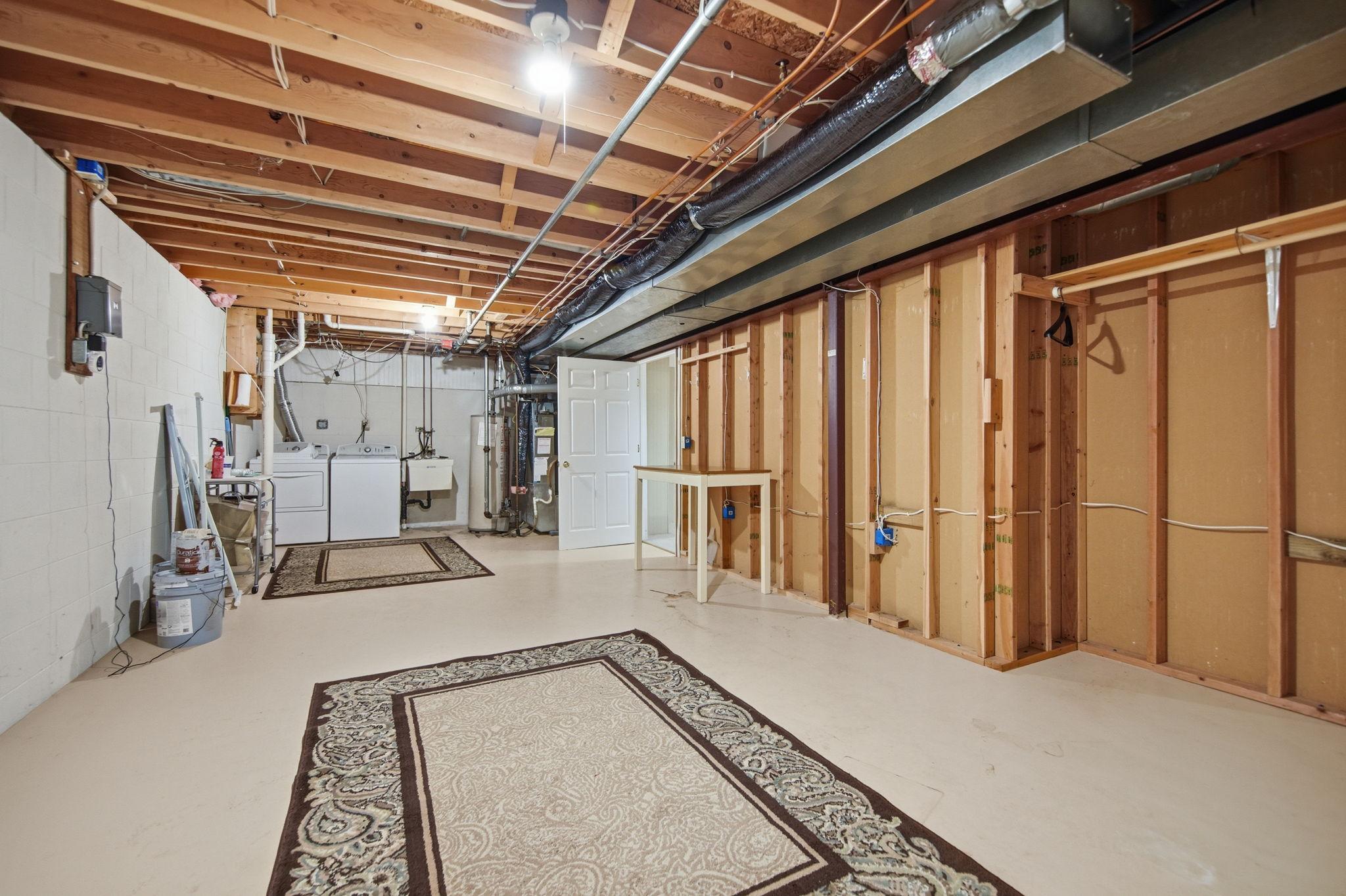 Bring all your belongings—this oversized utility, laundry, and storage room offers an abundance of space for everything.