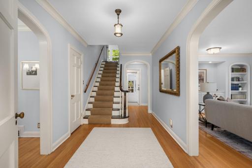 Large, center hall and grand staircase.
