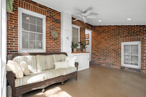 The screened porch is ideal for summer entertaining.
