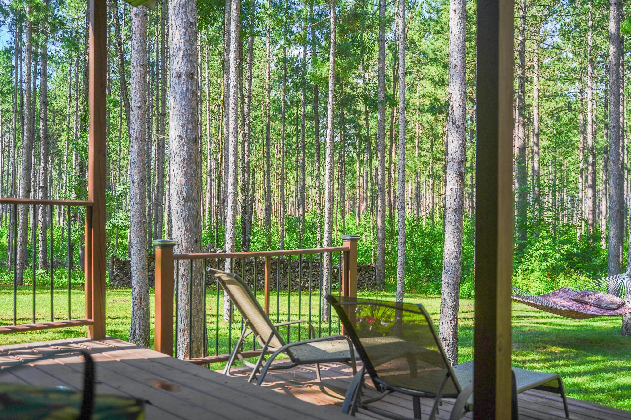 Back Deck View with Cozy Hammock