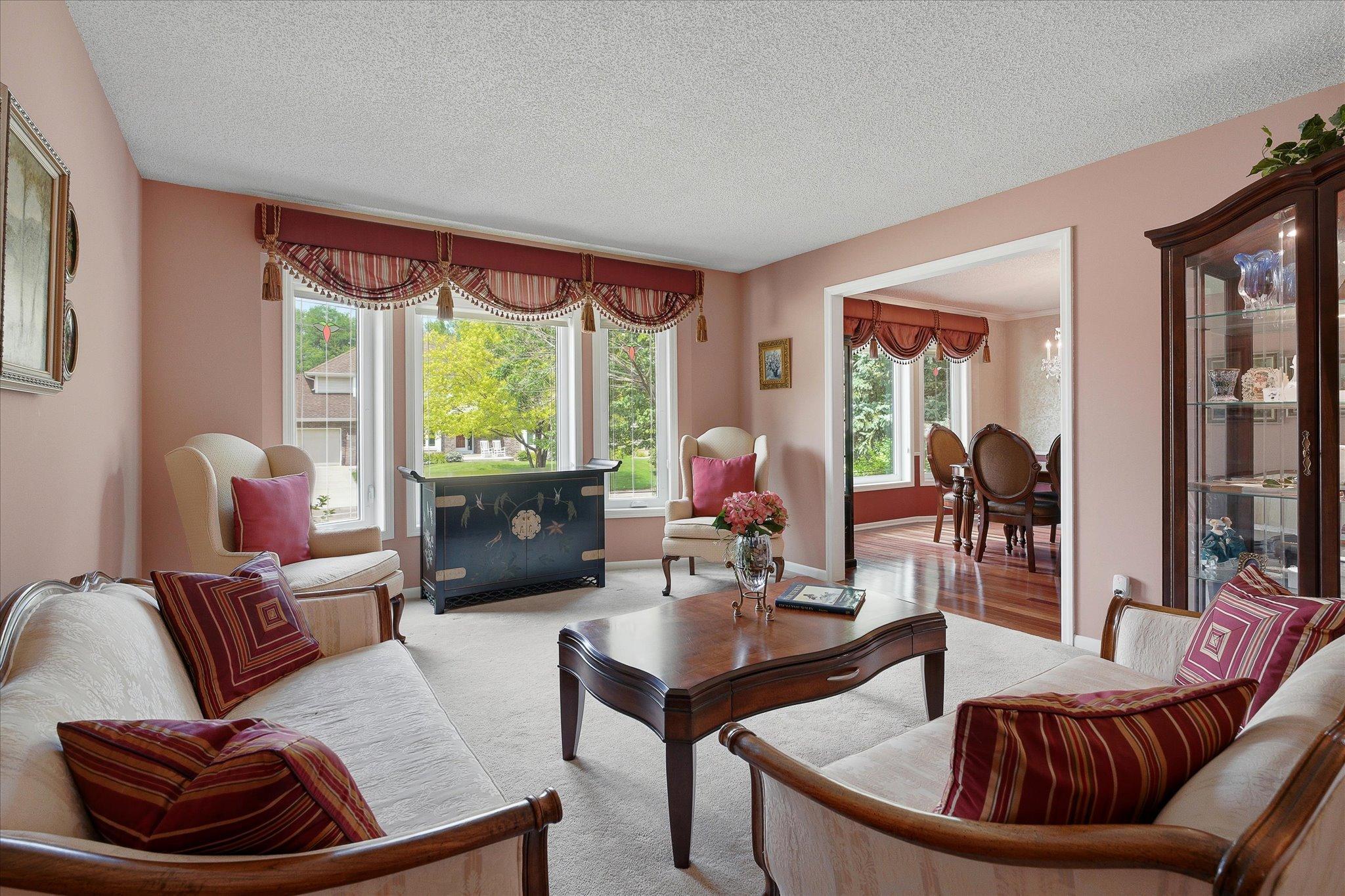 Large windows throughout the home.