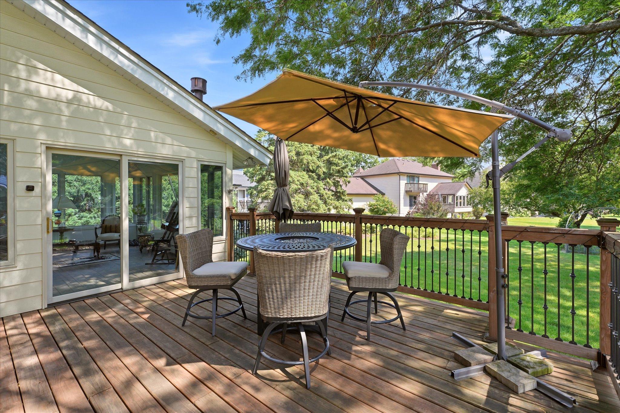 Lovely deck off the sunroom.