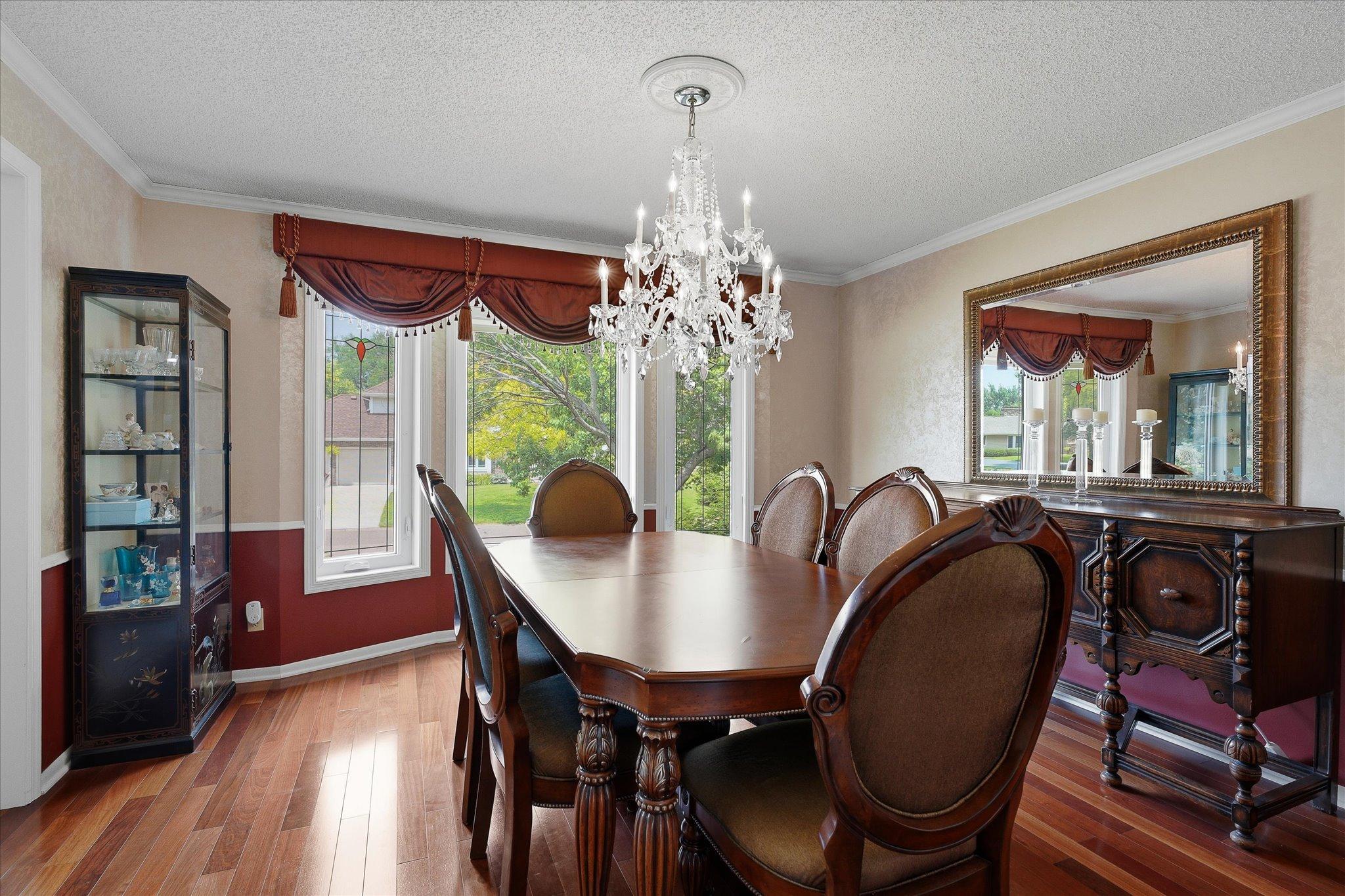 Elegant dining just off the living room.