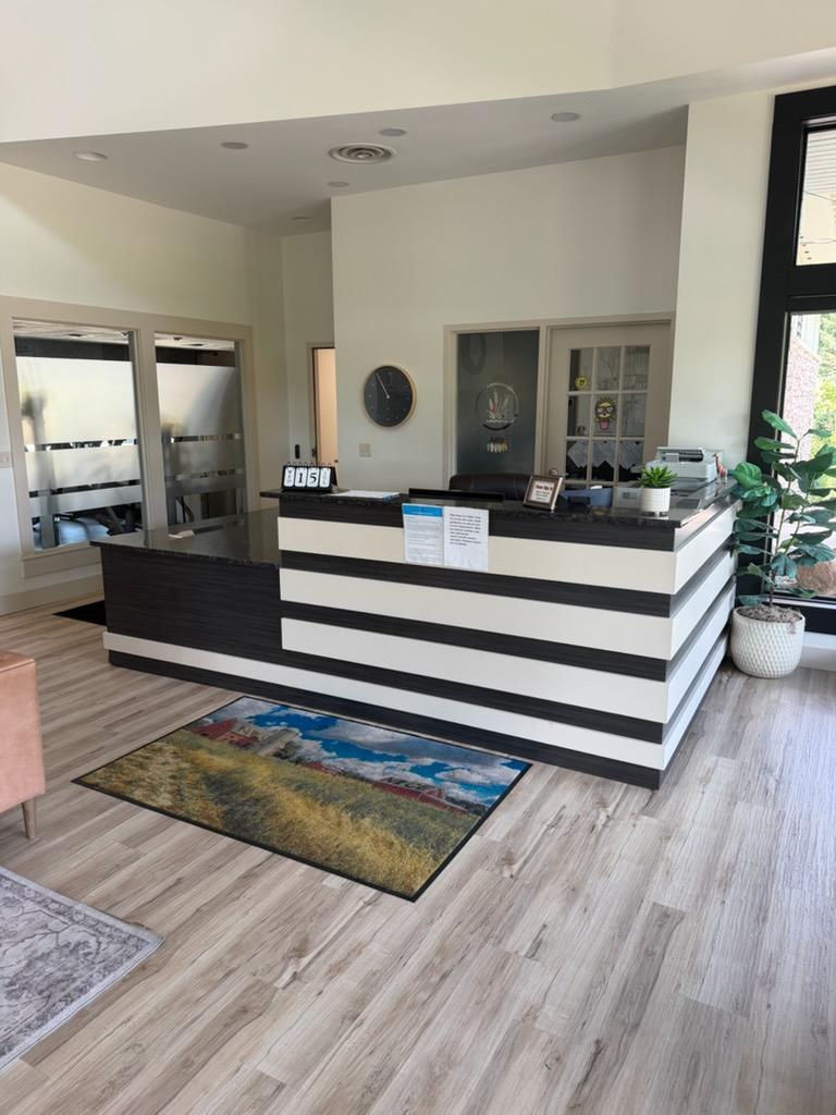 Front guest desk at the community building. Staffed 5-6 days per week.