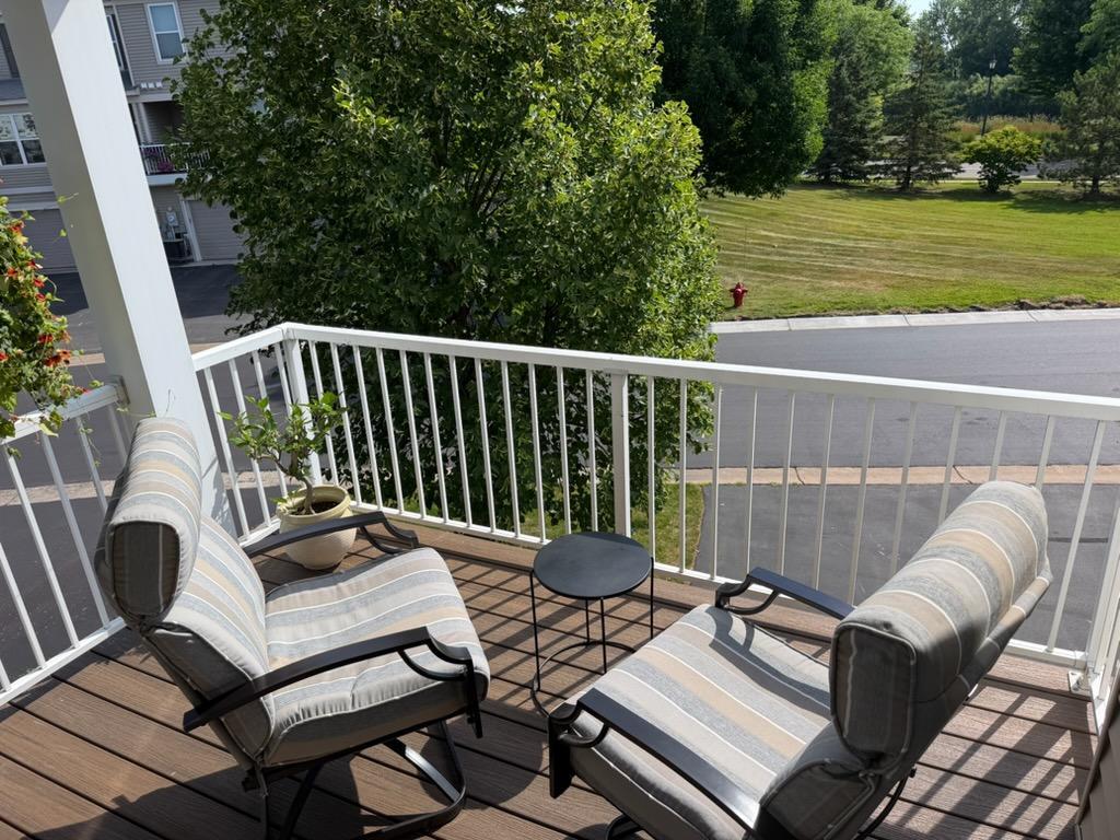 Rear Deck with metal rails and maintenance free Trex Deck surface.