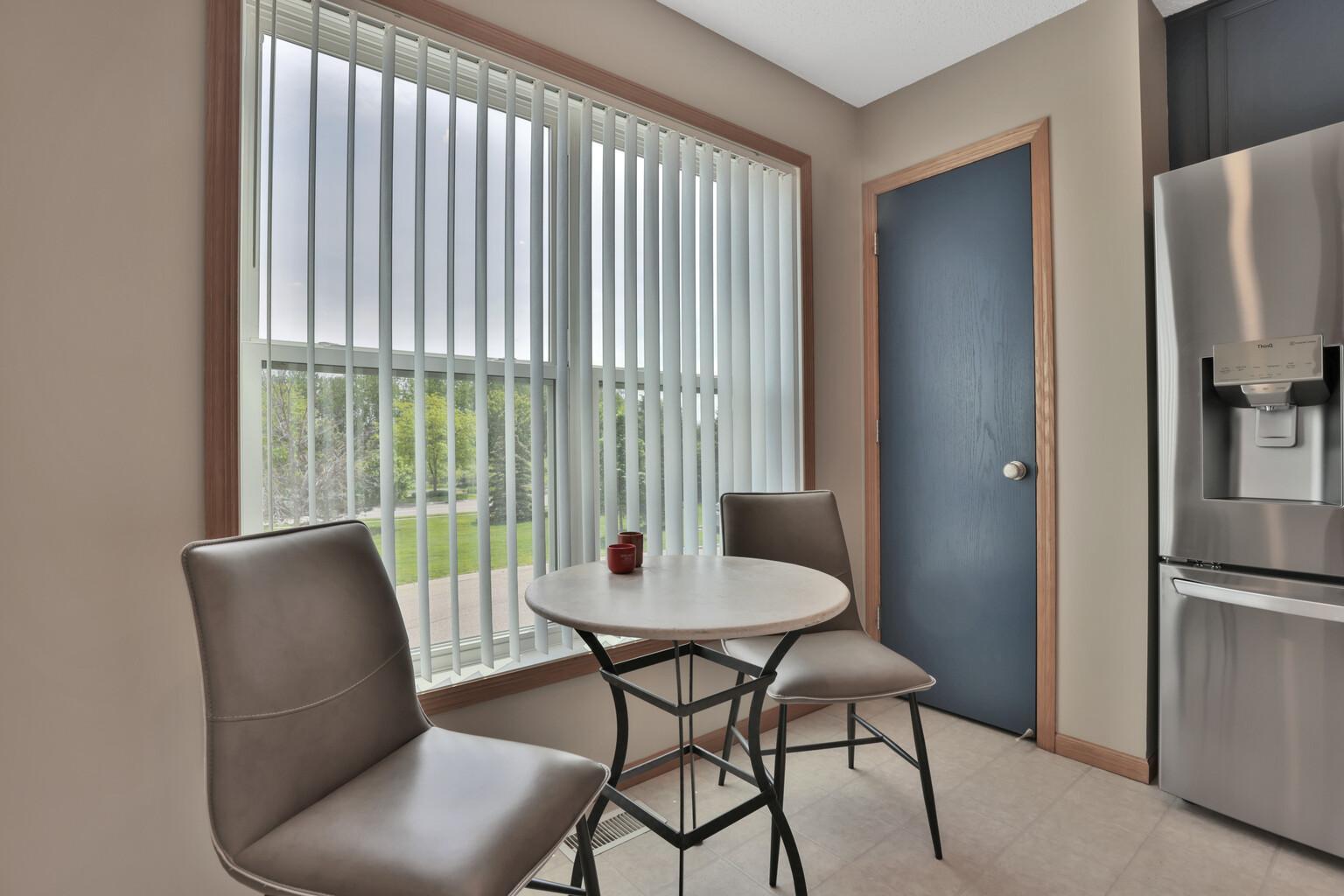 Eat-in kitchen as well as storage closet in the kitchen.
