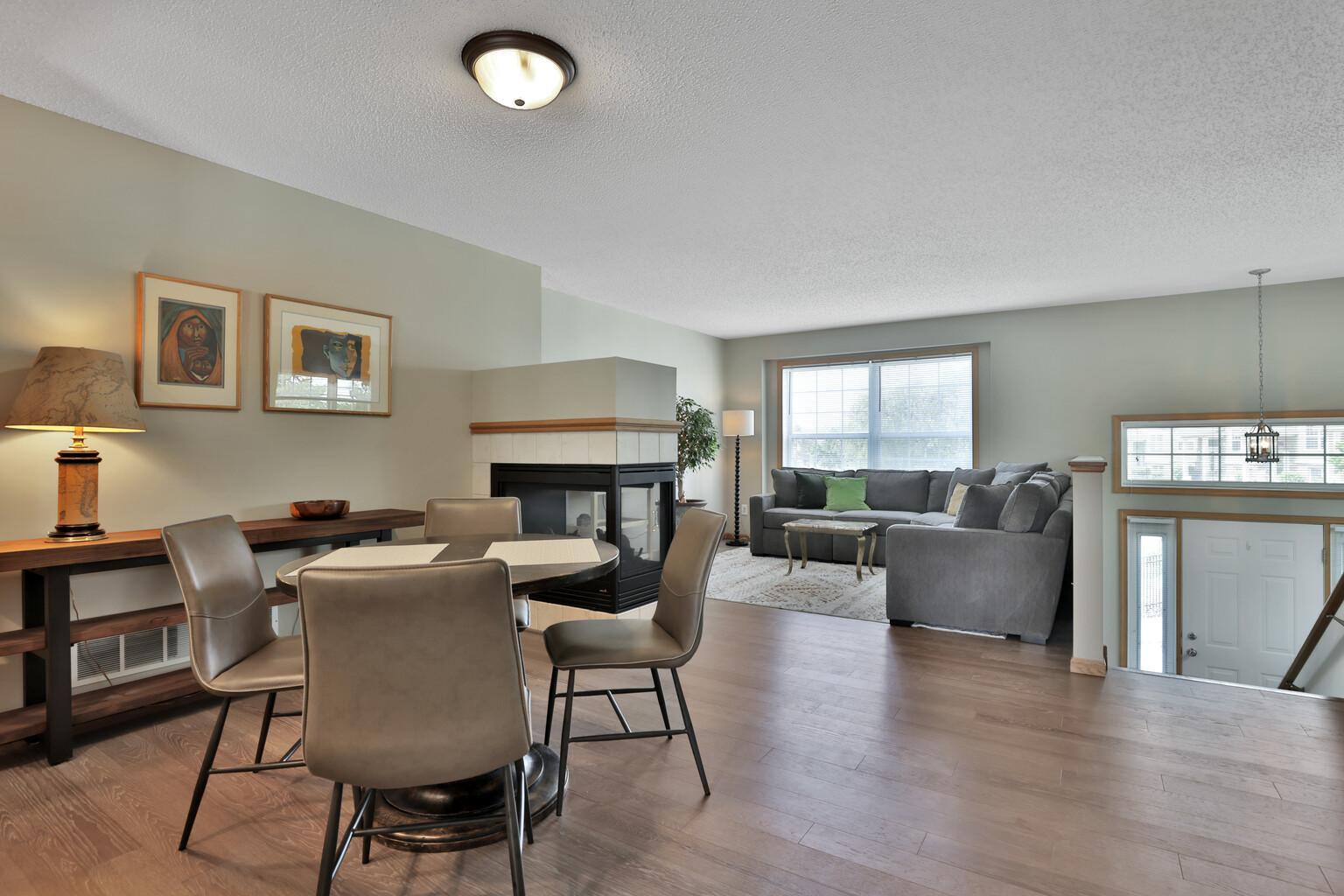 Dining area and view of the front door entry.