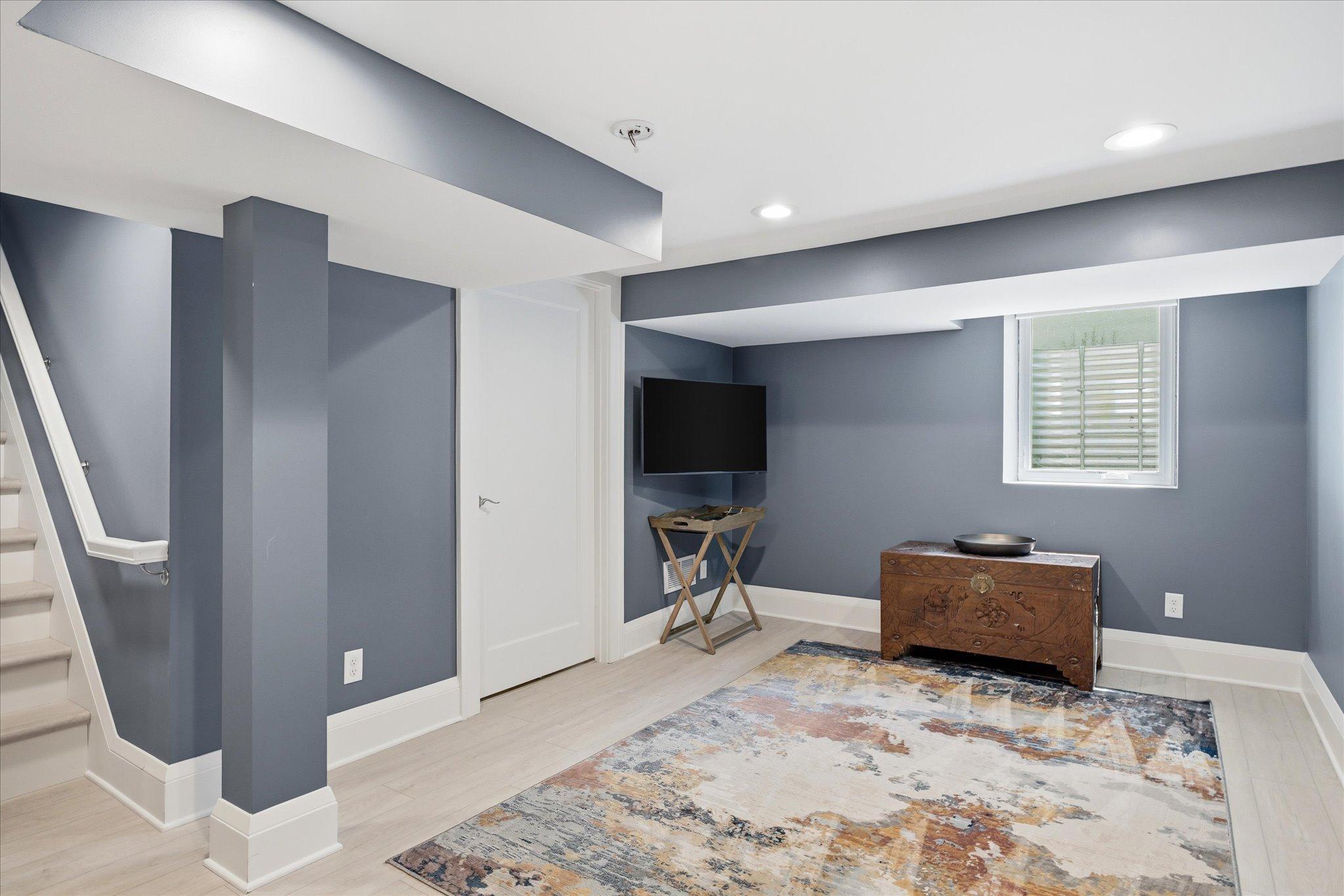 Egress window in the lower level family room