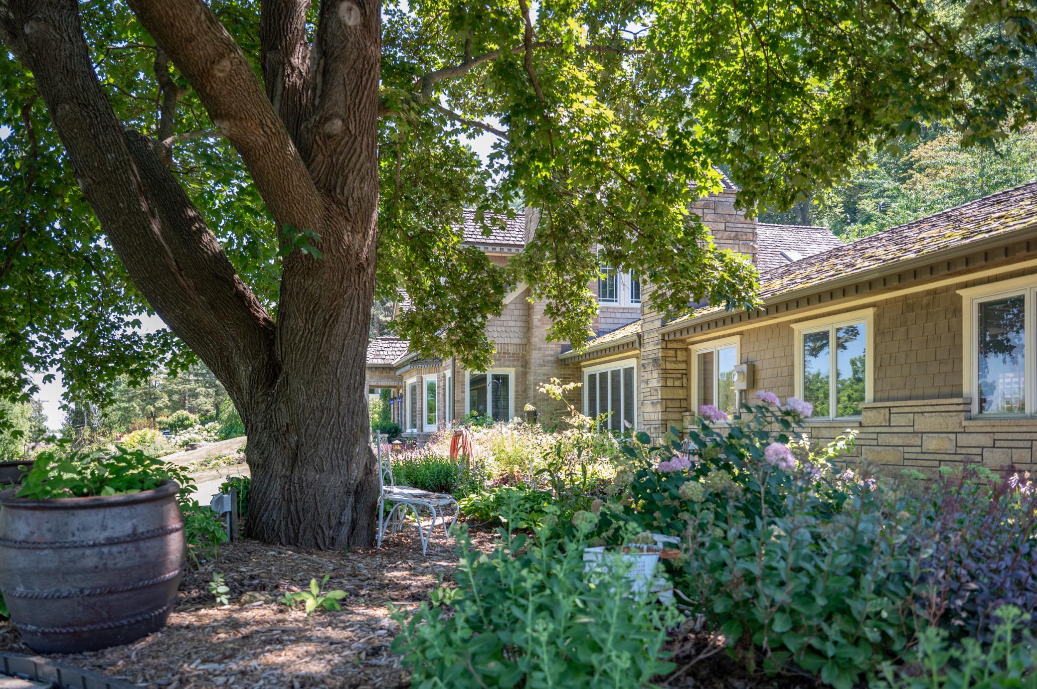 Many mature trees and well-established perennial gardens are a treat for the eyes.