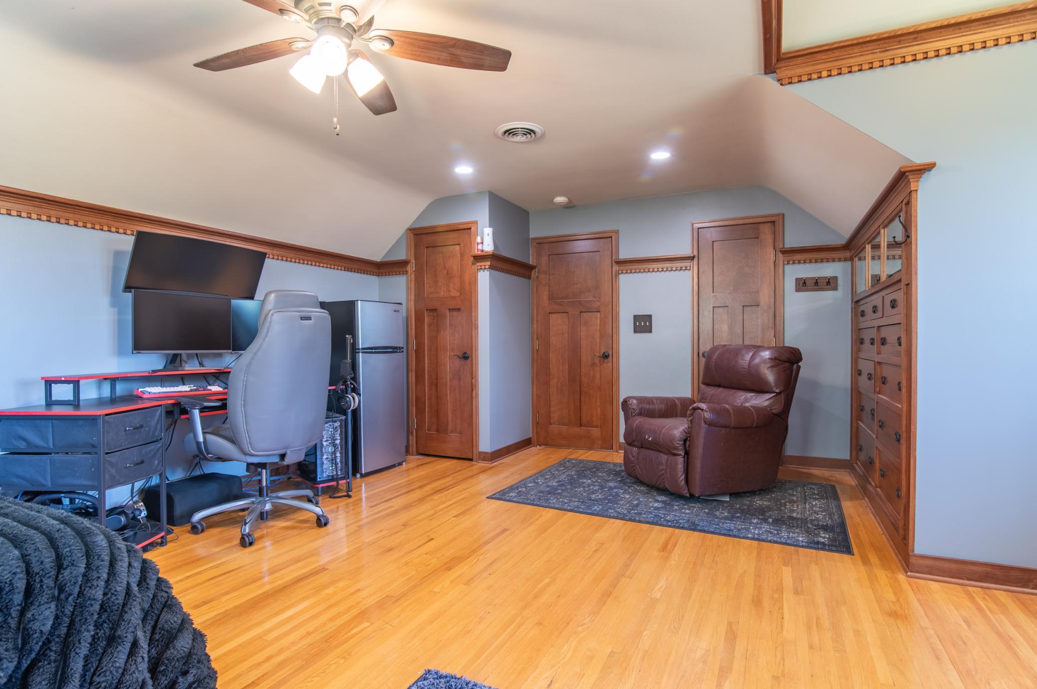 Natural woodwork makes a warm and inviting space.