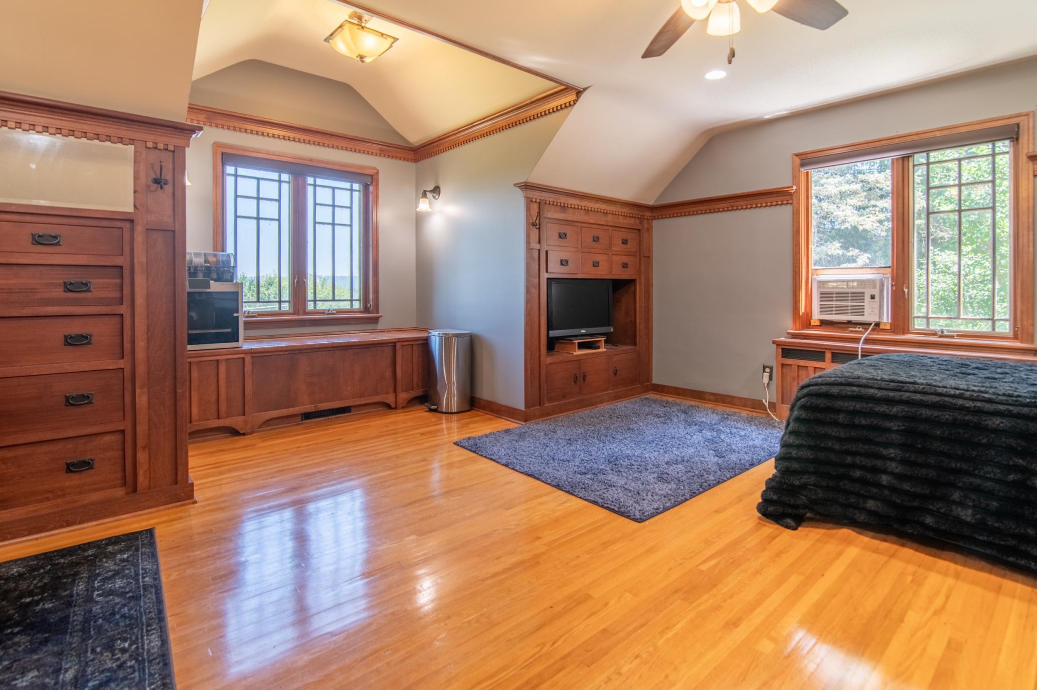 The front windows overlook the