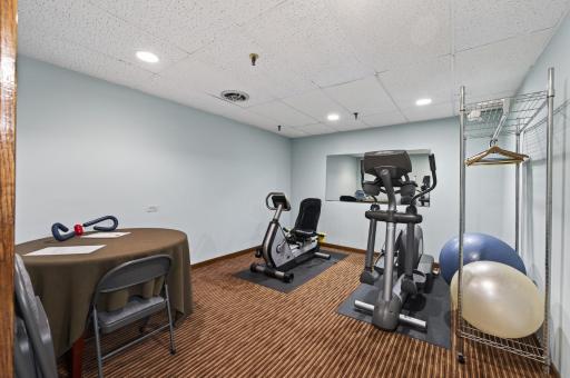 His and hers private work out space! Storage locker # 50 is located just outside the workout room and is included with unit #209