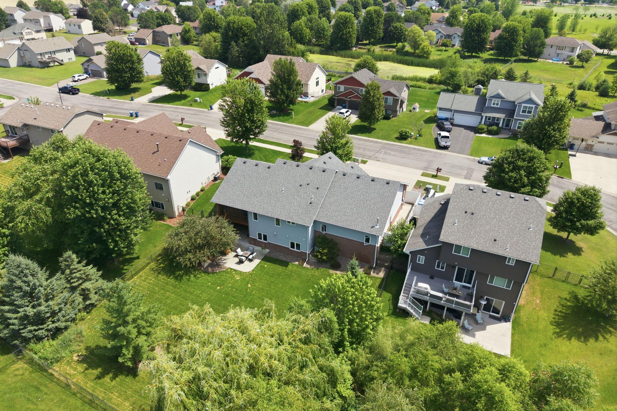 Surrounded by mature trees and established homes.