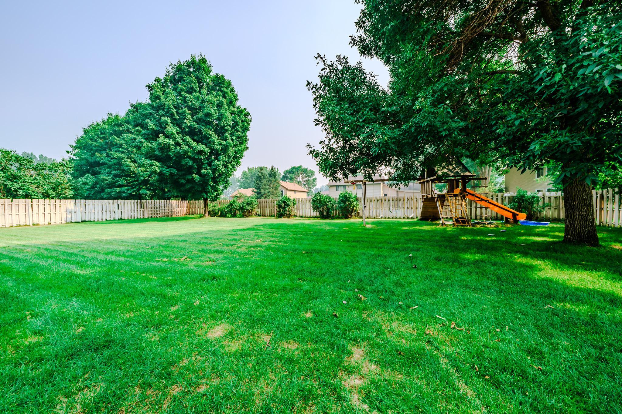 Large fenced in backyard