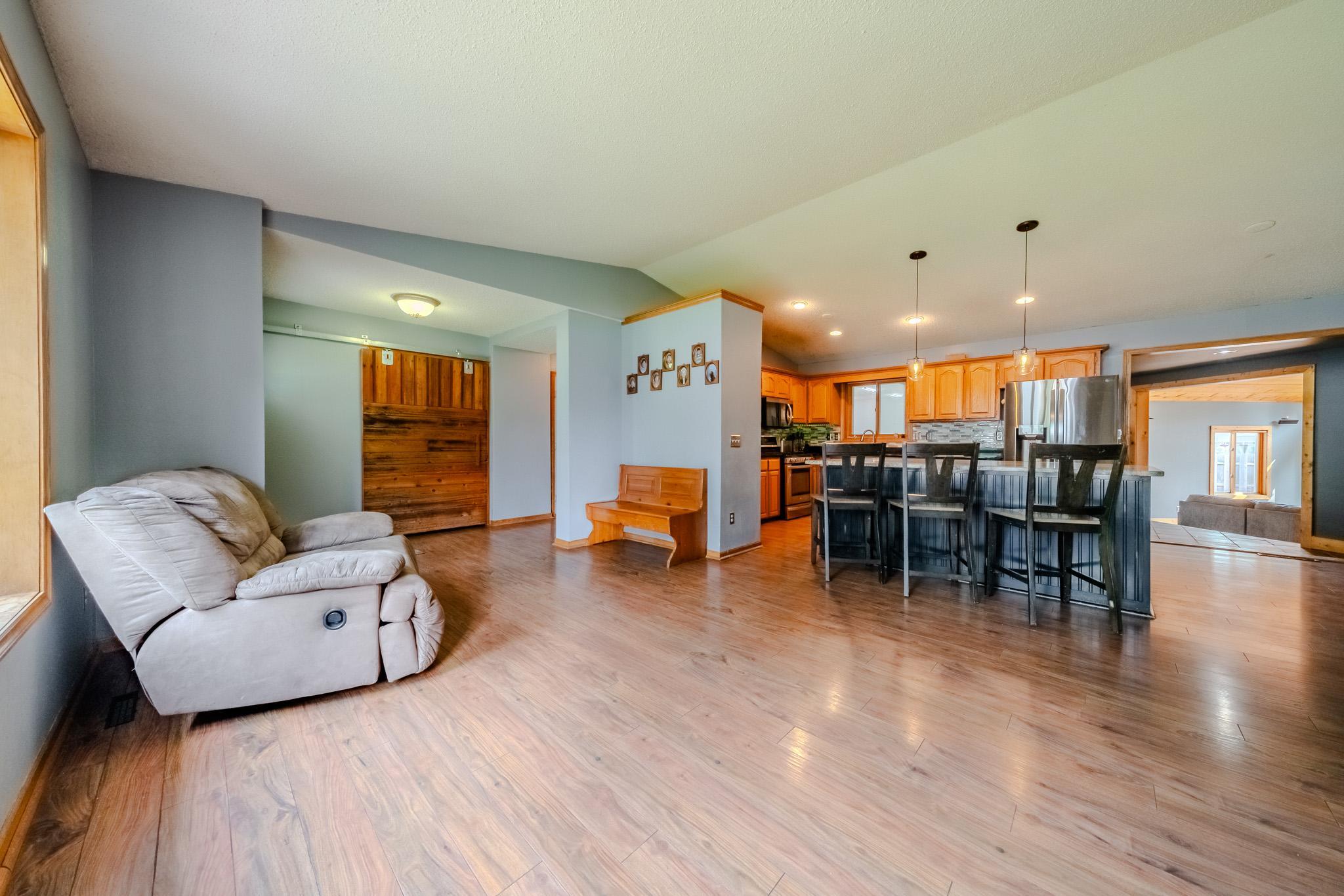 Living room open to kitchen