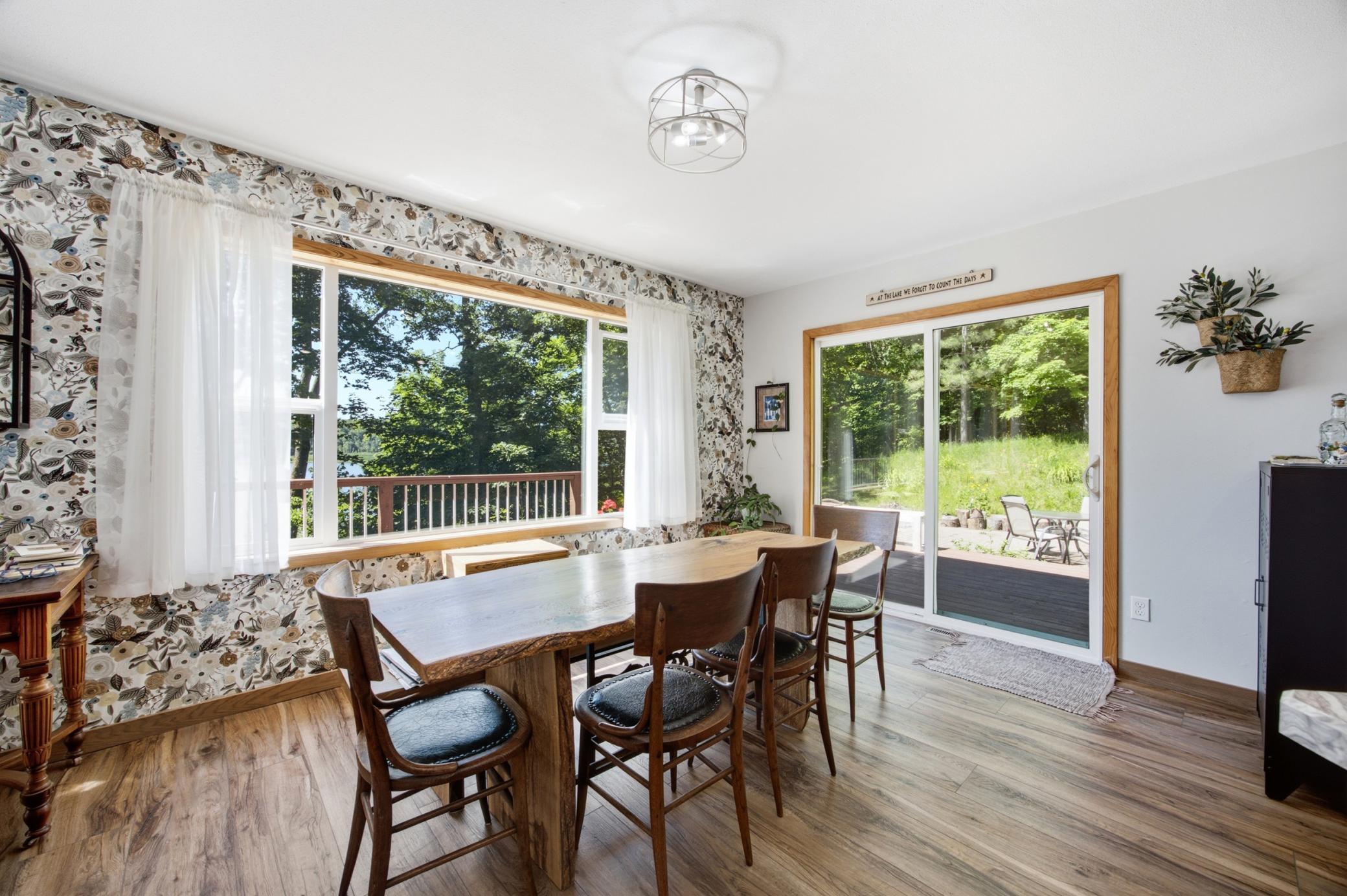Dining area with lake views