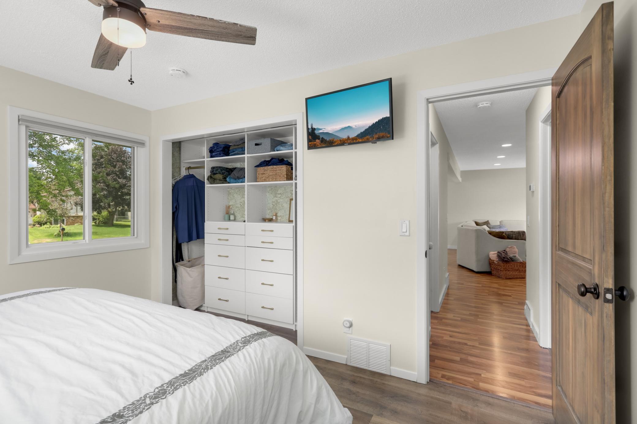 Bedroom #1 also has a built-in closet organizer and updated solid core door