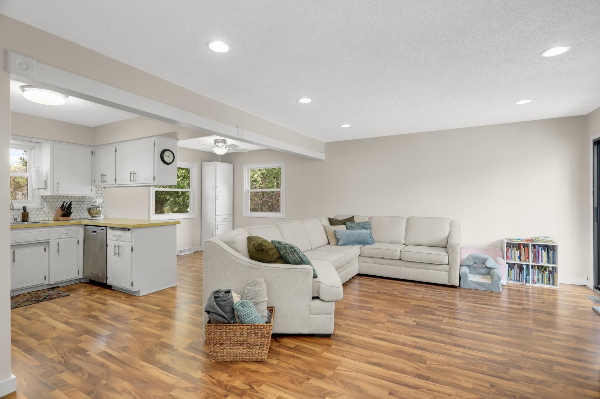 A view of the upper level living space
