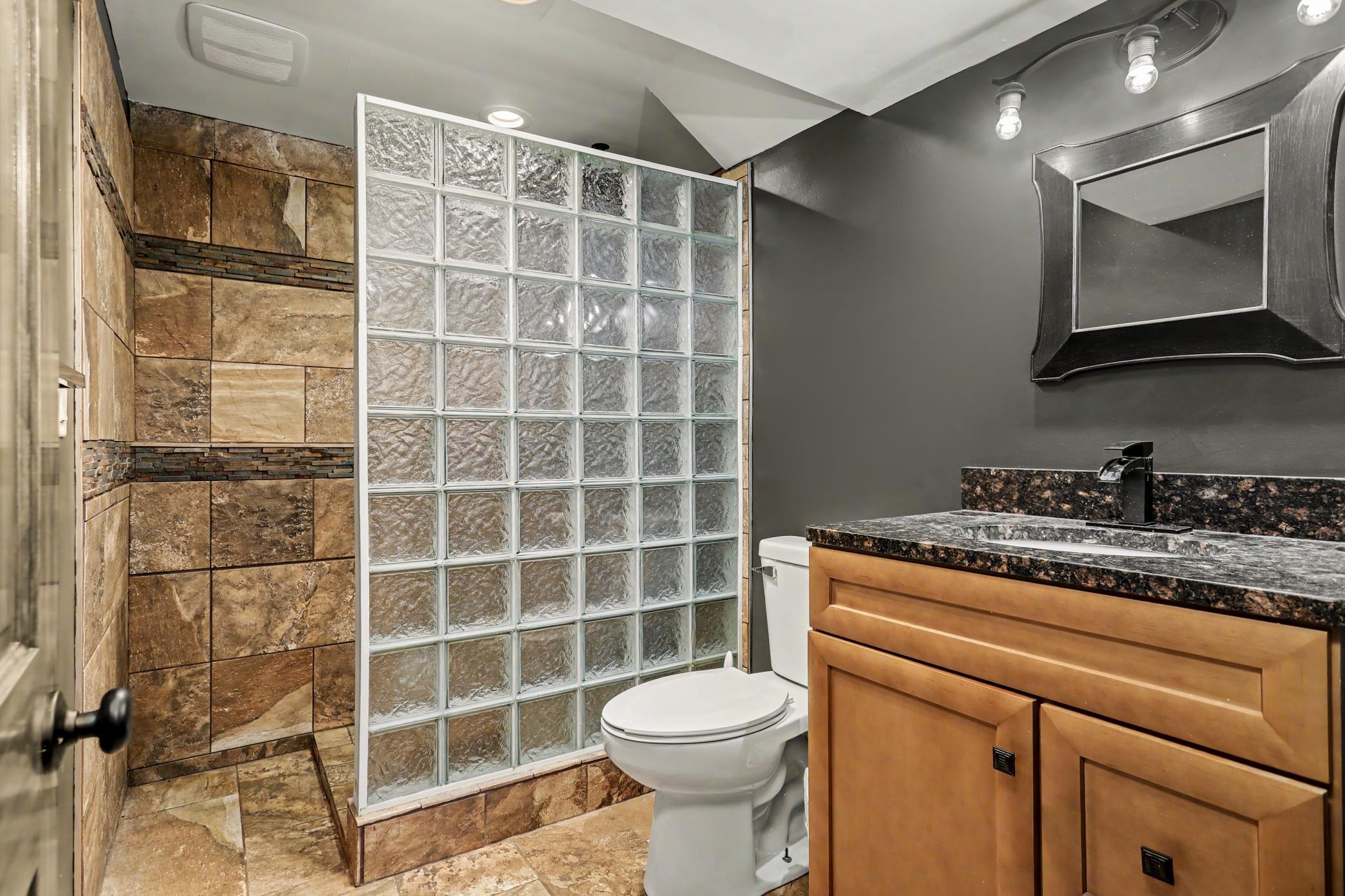 Lower level 3/4 bath with walk-in shower