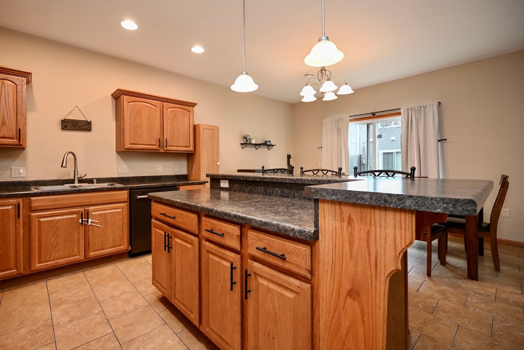 Island Storage, Dining and patio access