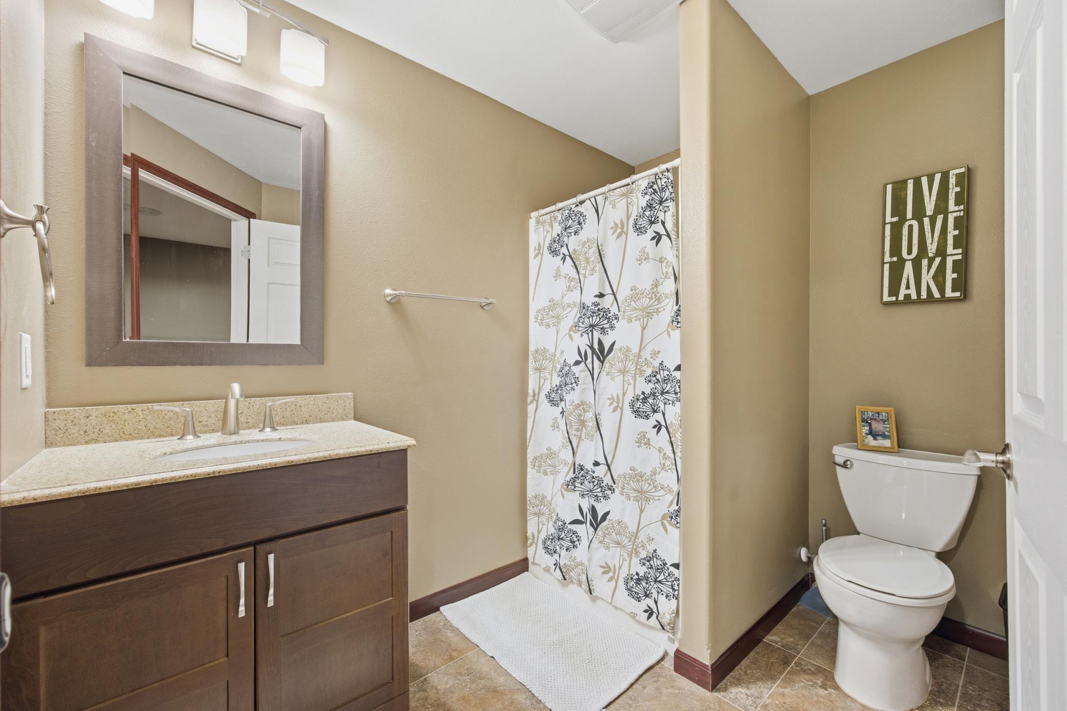 3/4 bath in lower level